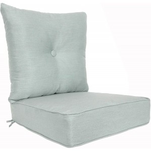 Mighty Rock Patio Cushion Outdoor/Indoor Sunbrella, Seat 22x22x6 inch + Back 23x23x7 inch, Cast Mist
